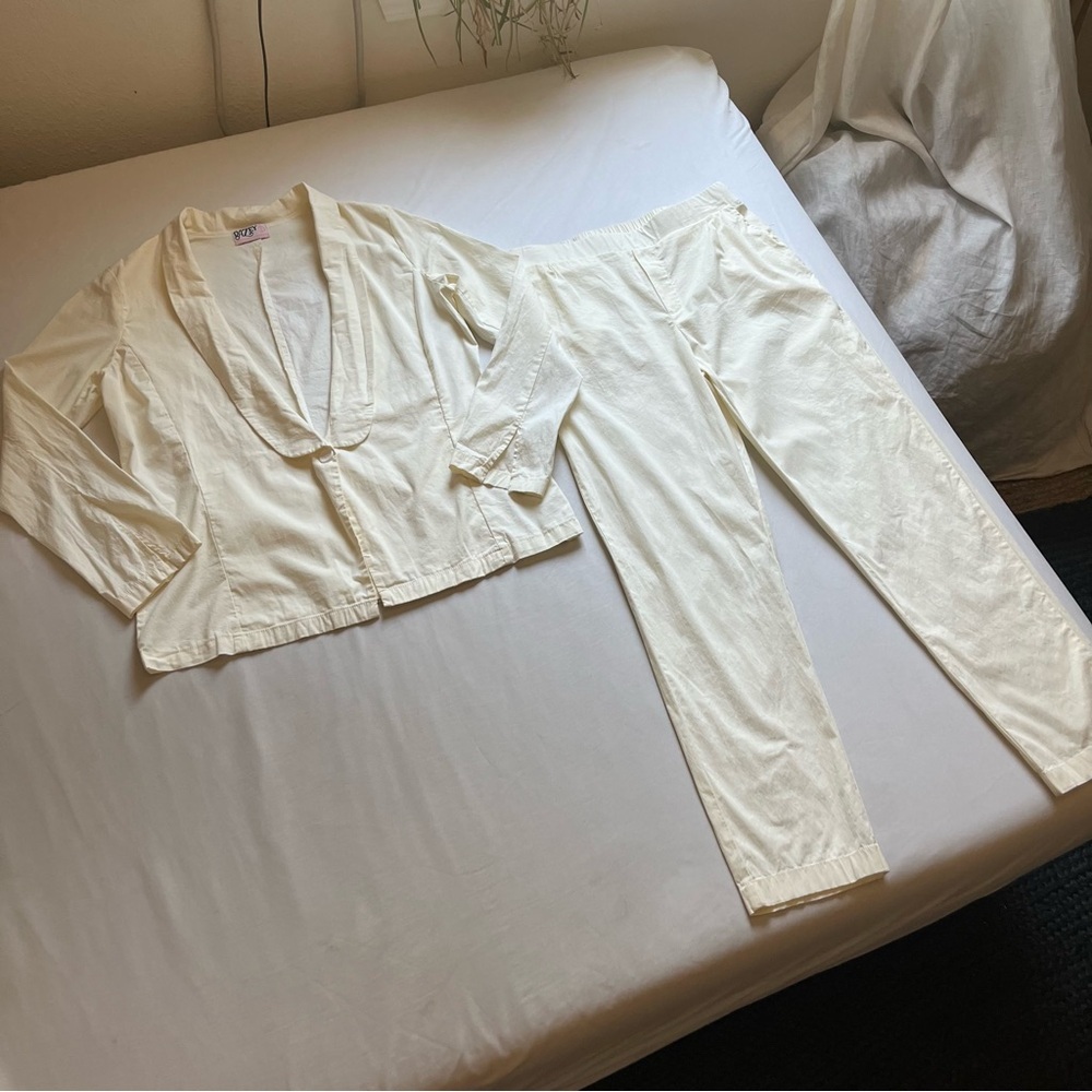 DAZEY LA ivory cream one button blazer jacket pant set